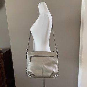 COACH Pebble Leather Silver Multi length strap